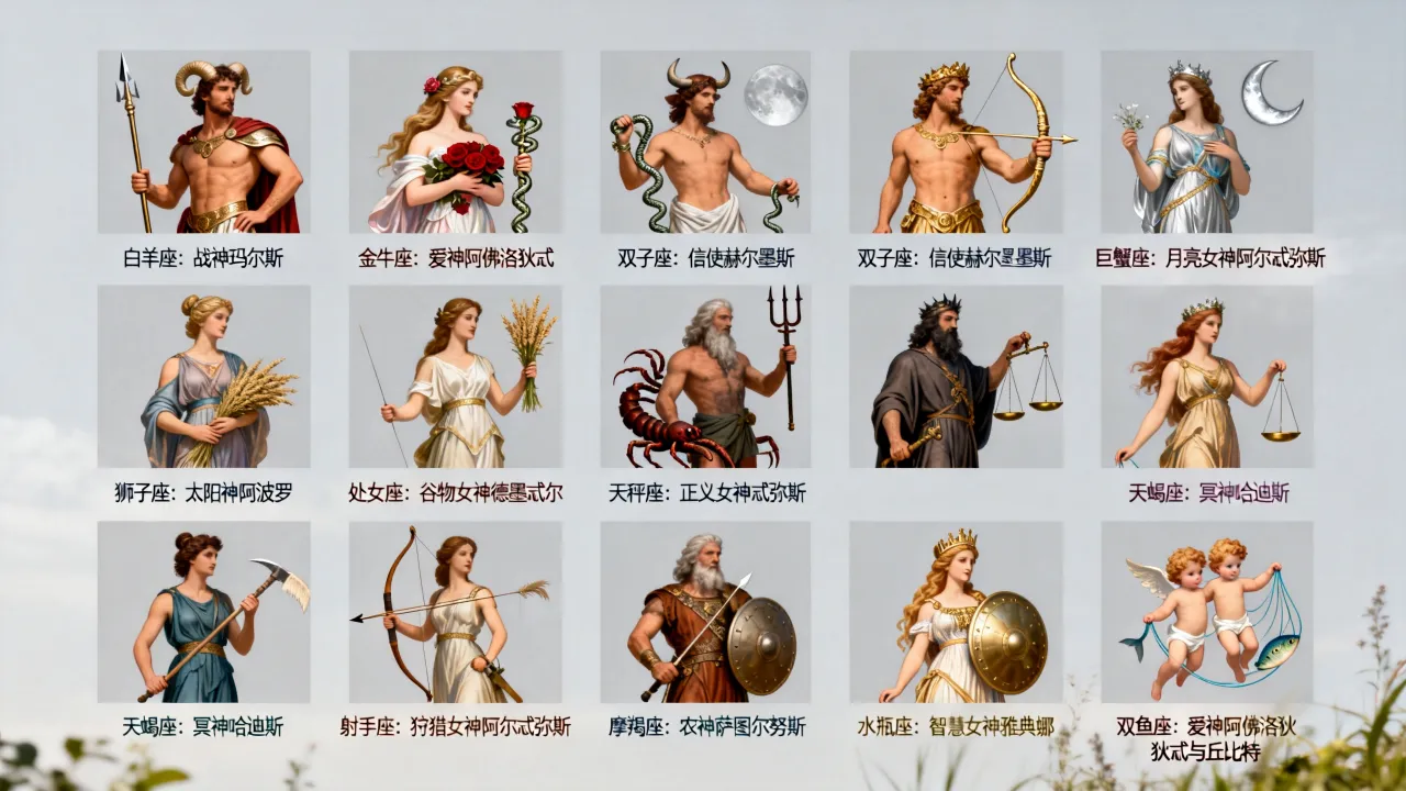 十二星座什么神使，每个星座的守护神使分别是谁？
