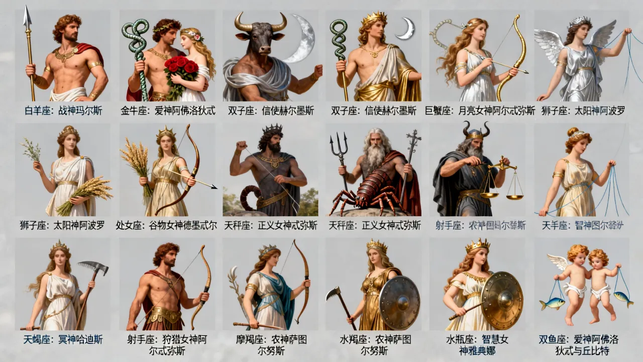 十二星座什么神使，每个星座的守护神使分别是谁？