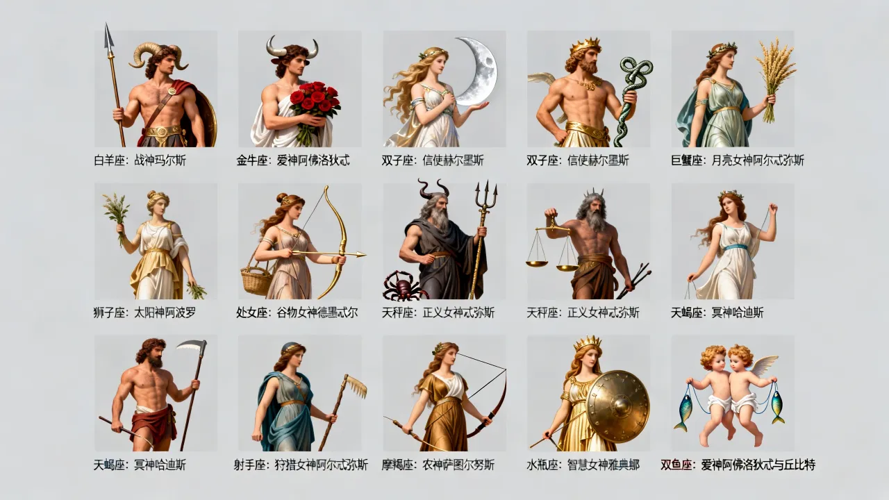 十二星座什么神使，每个星座的守护神使分别是谁？