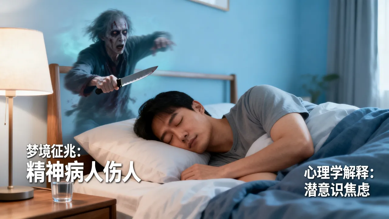 梦到了精神病伤害别人是啥预兆，梦见精神病人伤人是什么征兆