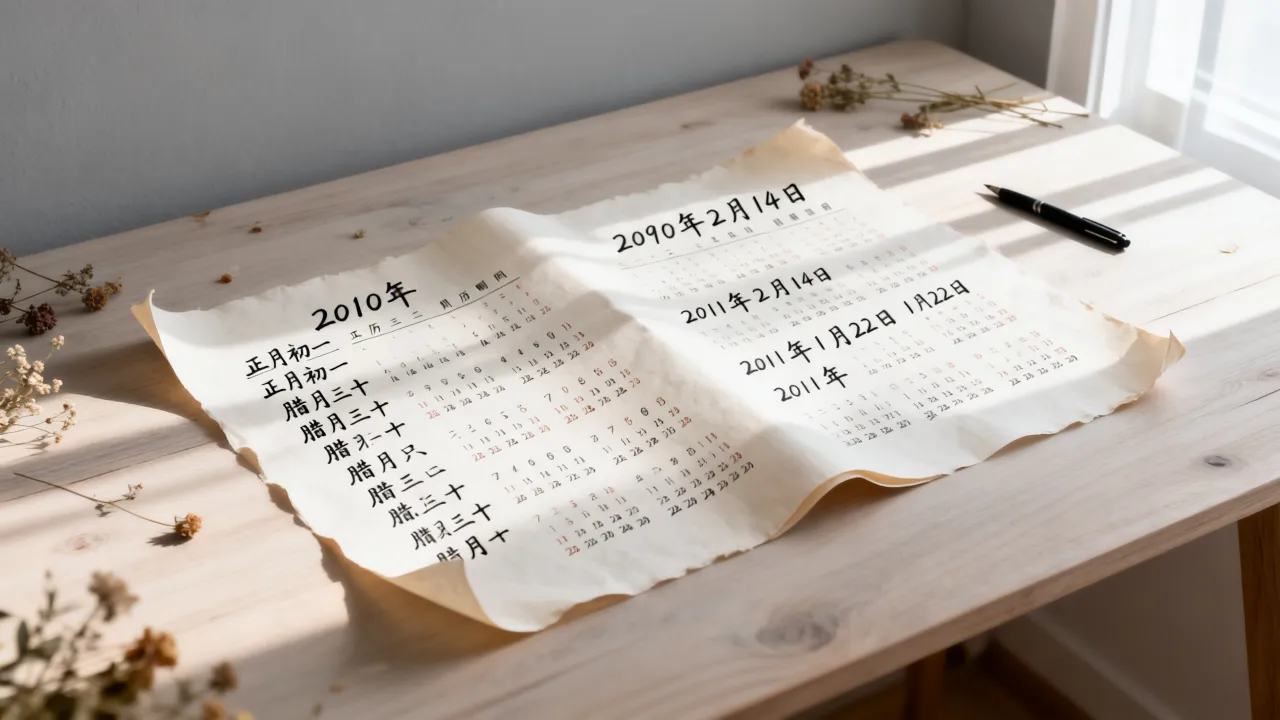 2010年阴历阳历对照表怎么查？农历公历对应日期查询
