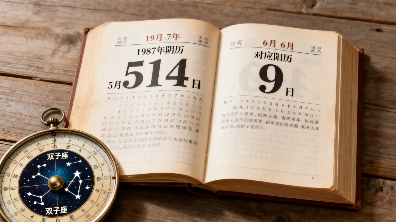 1987阴历5.14是什么星座？阴历五月十四日对应阳历几号星座查询