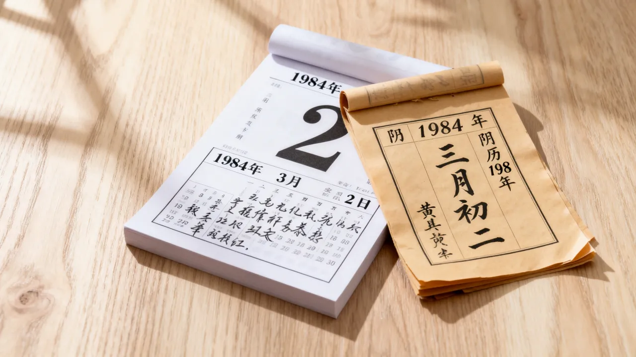 1984年3月2日阴历是几号，阴历1984年三月初二对应公历哪一天？