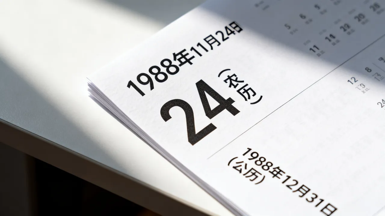 88年1124阴历是几月几号？1988年农历11月24日对应公历日期