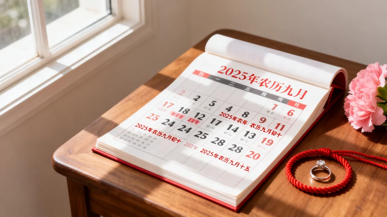 阴历9月订婚吉日有哪些？2025年农历九月最佳订婚日子怎么选？