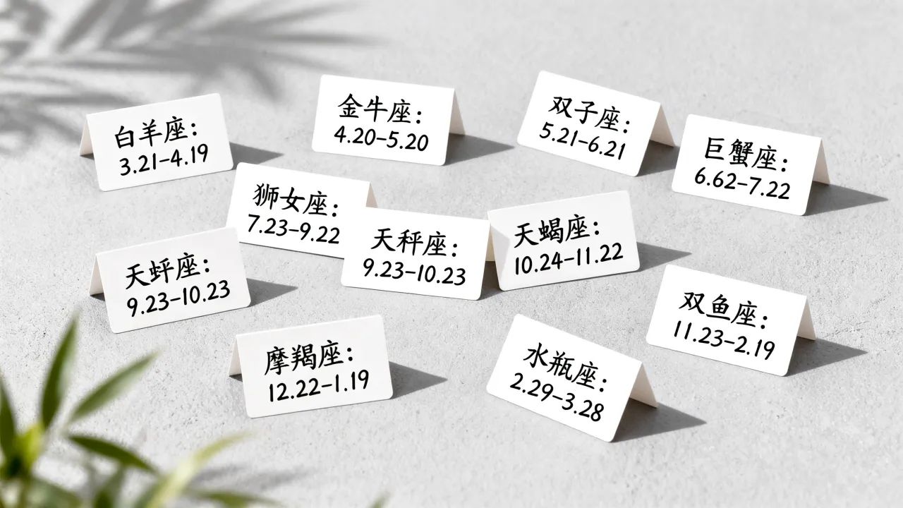 一月至十二月星座按月份怎么分？各星座日期对照表