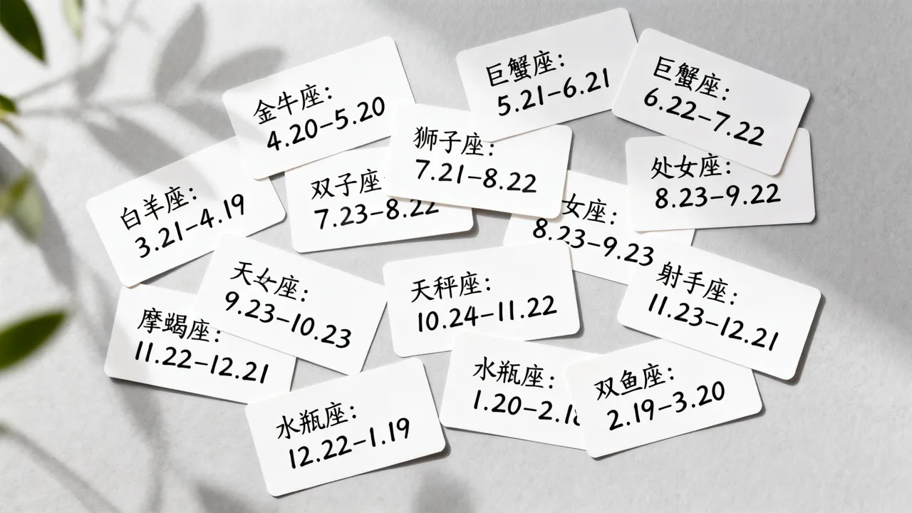 一月至十二月星座按月份怎么分？各星座日期对照表