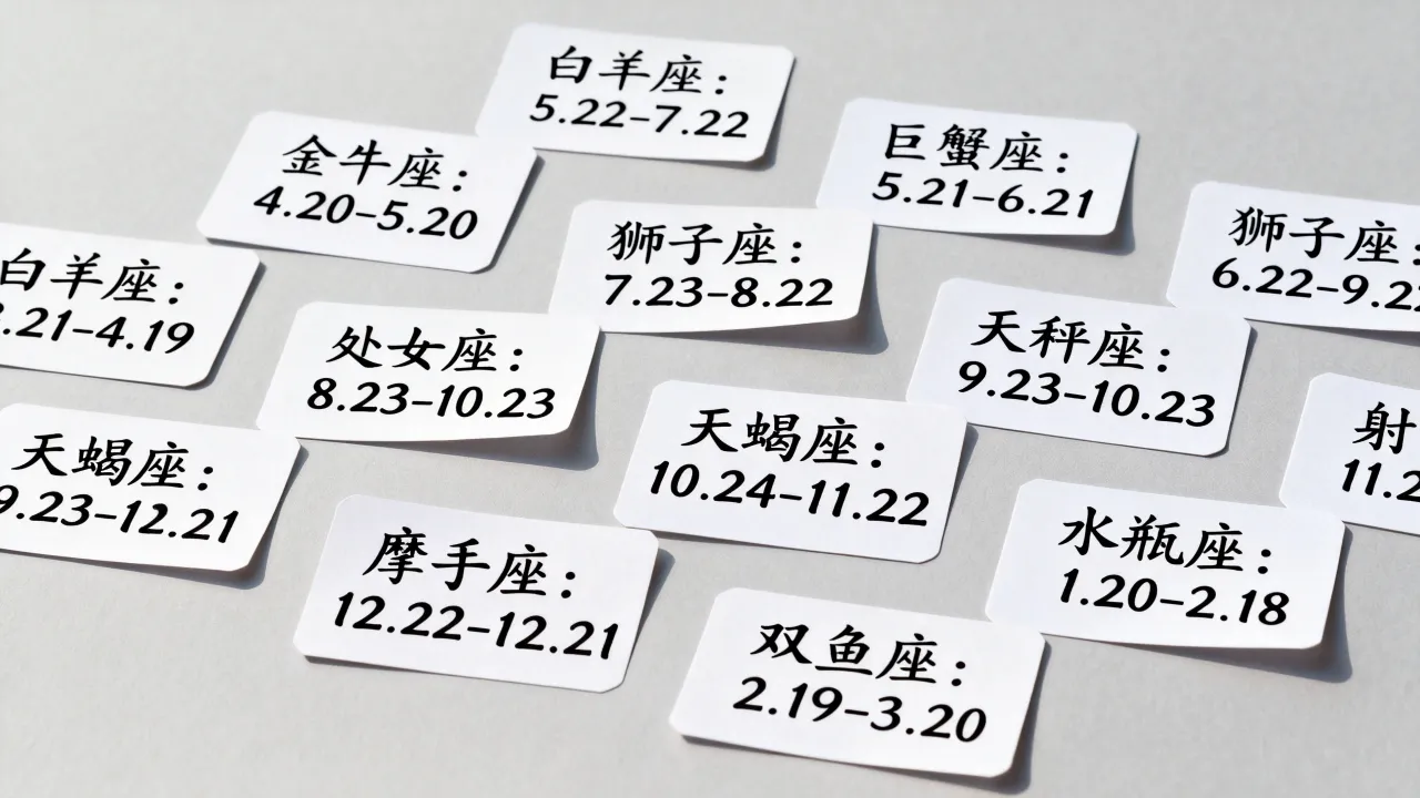 一月至十二月星座按月份怎么分？各星座日期对照表