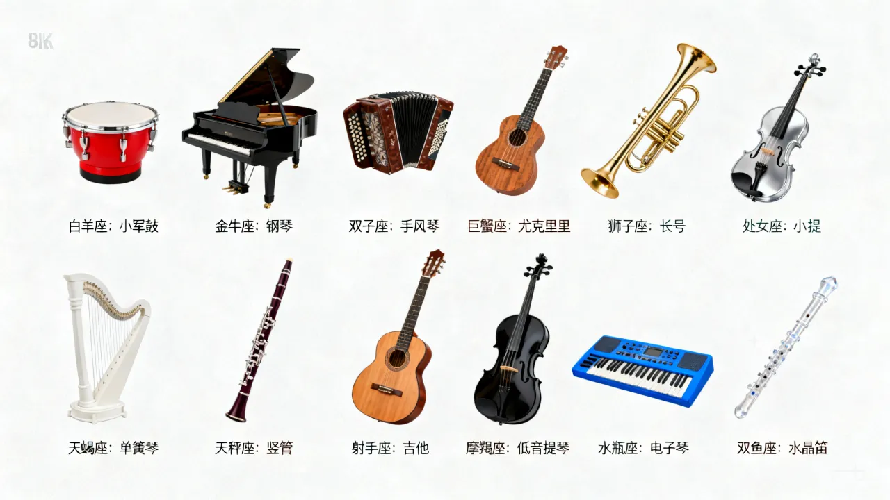 十二星座的擅长乐器是什么,双子座最适合学什么乐器? 十二星座的擅长乐器是什么,双子座最适合学什么乐器?