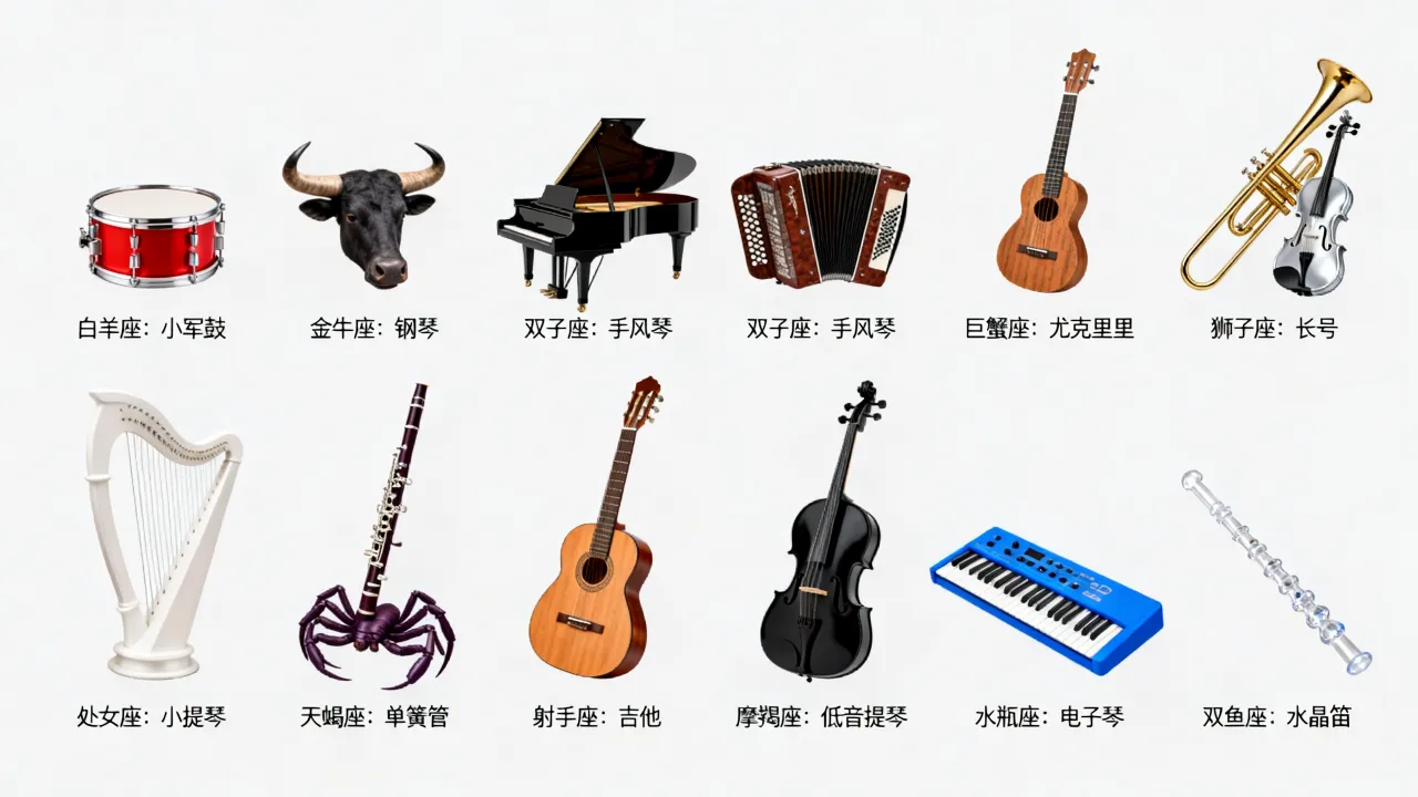 十二星座的擅长乐器是什么,双子座最适合学什么乐器? 十二星座的擅长乐器是什么,双子座最适合学什么乐器?