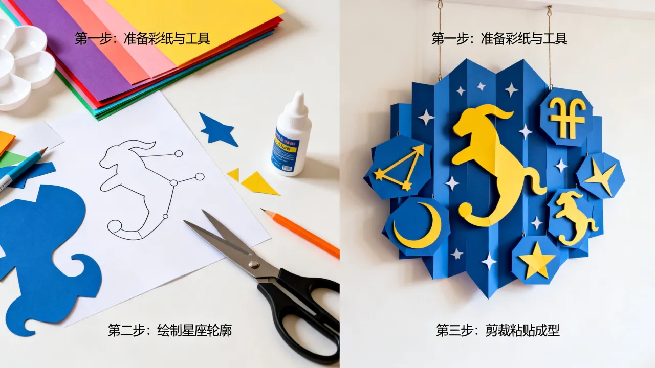 十二星座纸壁怎么制作?,十二星座纸壁简单画法教程 十二星座纸壁怎么制作?,十二星座纸壁简单画法教程