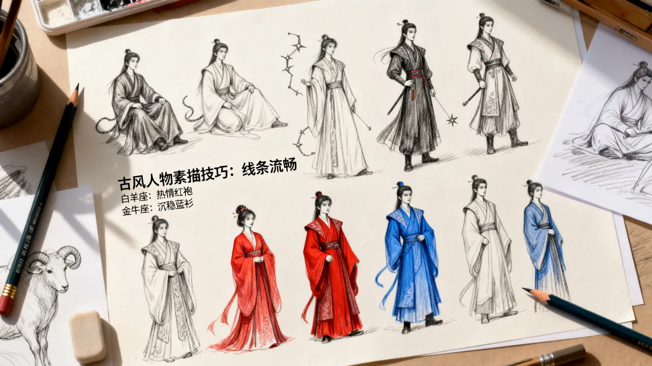 十二星座古装素描怎么画?古风人物素描技巧大全 十二星座古装素描怎么画?古风人物素描技巧大全