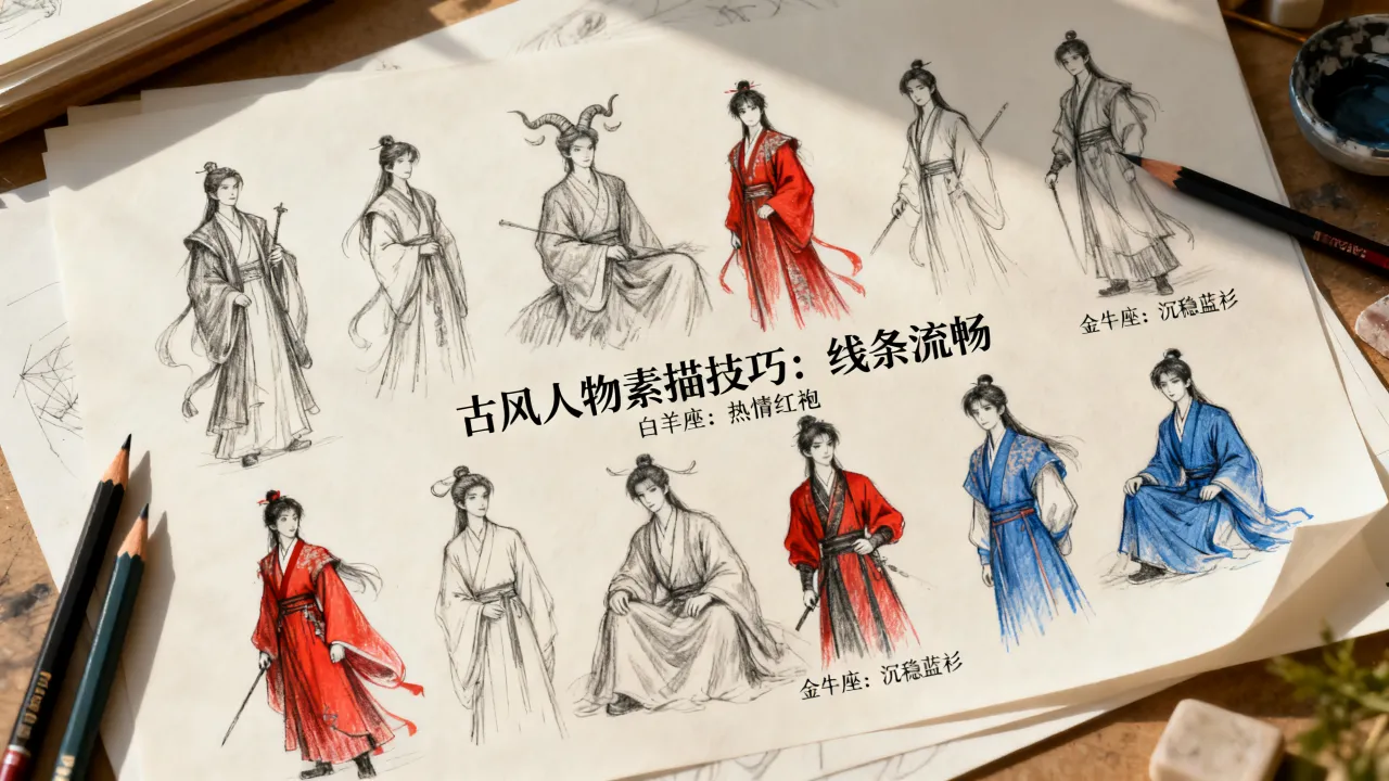十二星座古装素描怎么画?古风人物素描技巧大全 十二星座古装素描怎么画?古风人物素描技巧大全