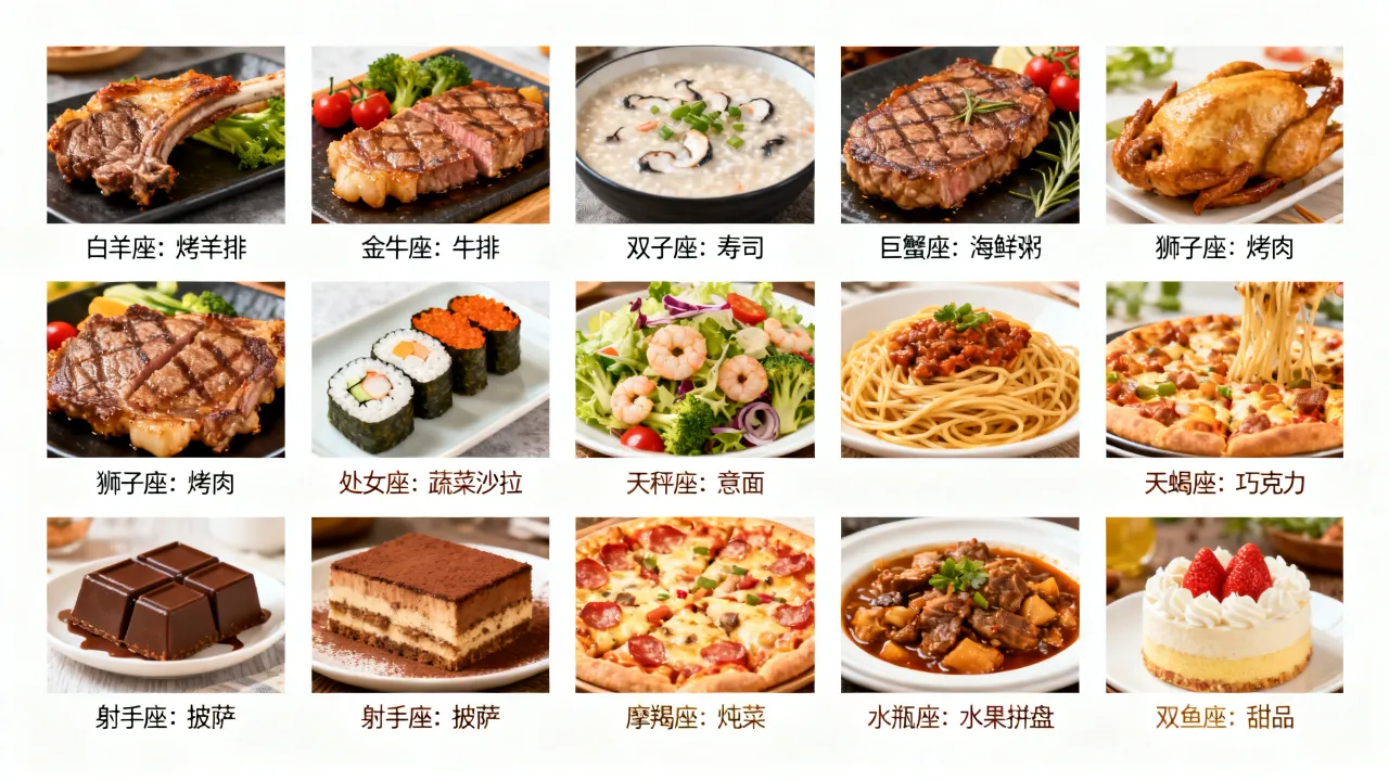 十二星座各有什么代表美食，十二星座最爱吃的食物是什么