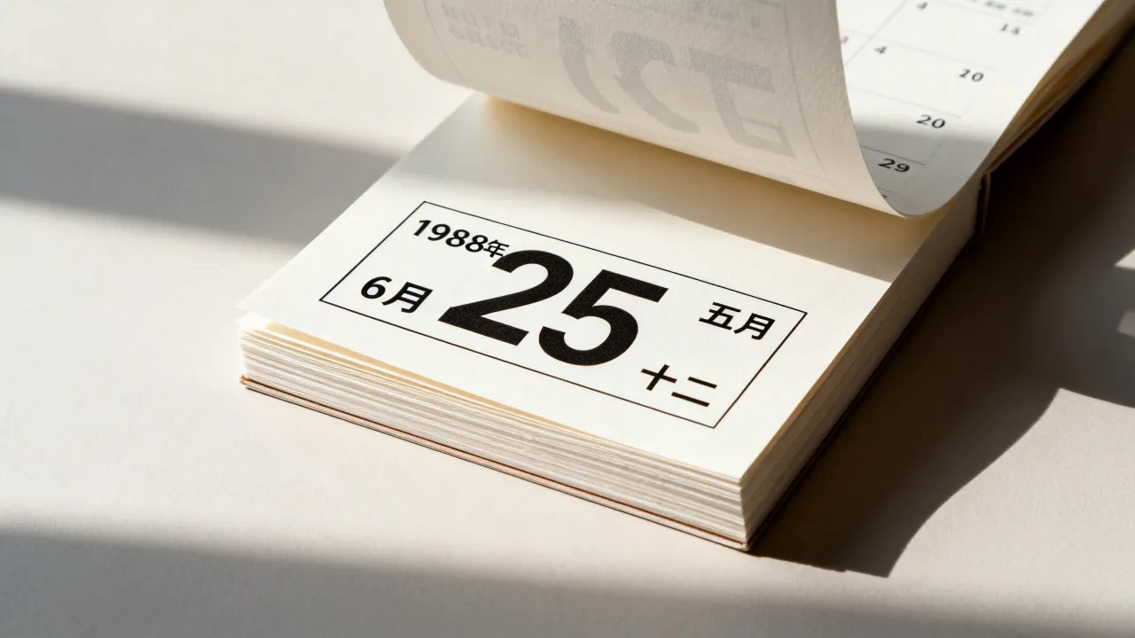 1988年6月25日阴历是几号,1988年农历查询表? 1988年6月25日阴历是几号,1988年农历查询表?