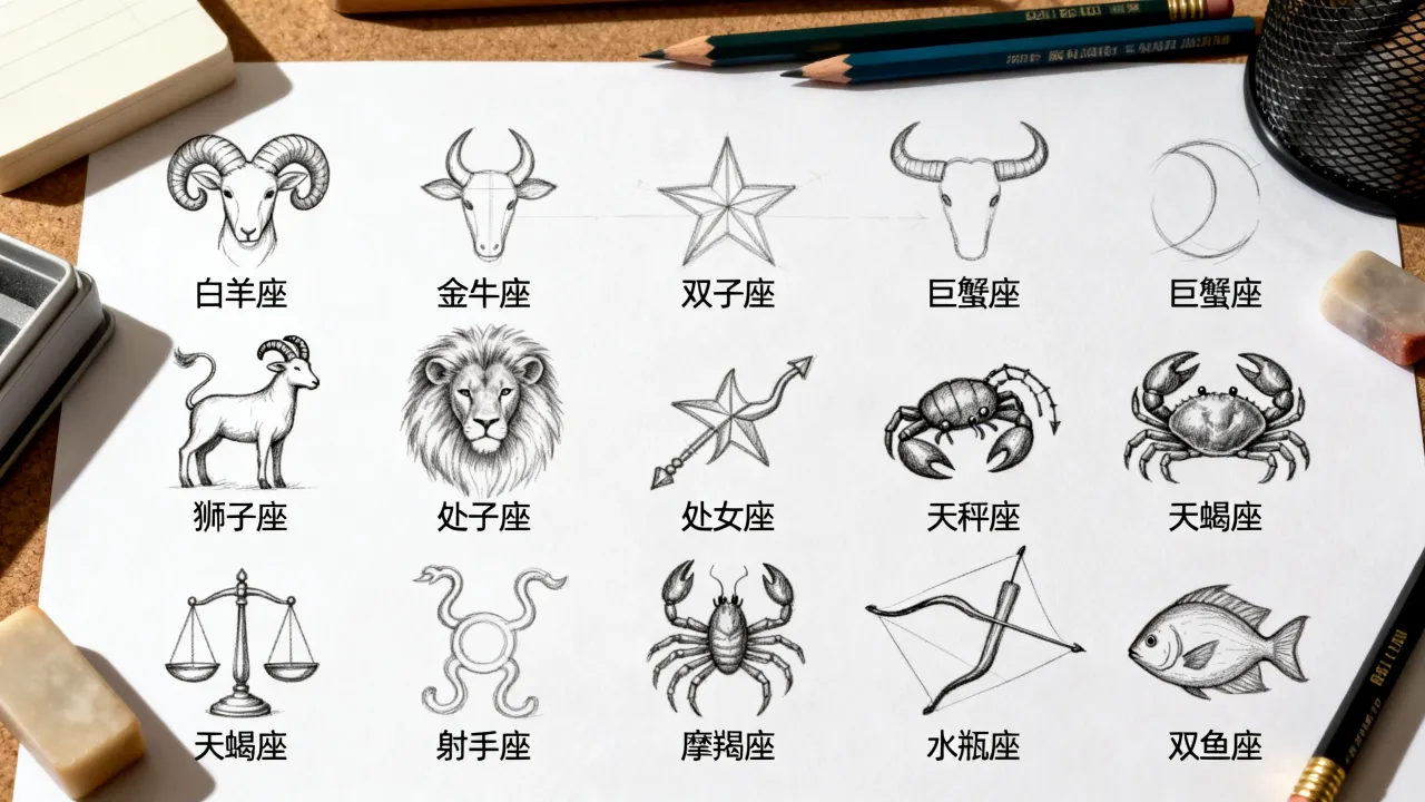 十二星座怎么画简单?十二星座大全画画教程 十二星座怎么画简单?十二星座大全画画教程