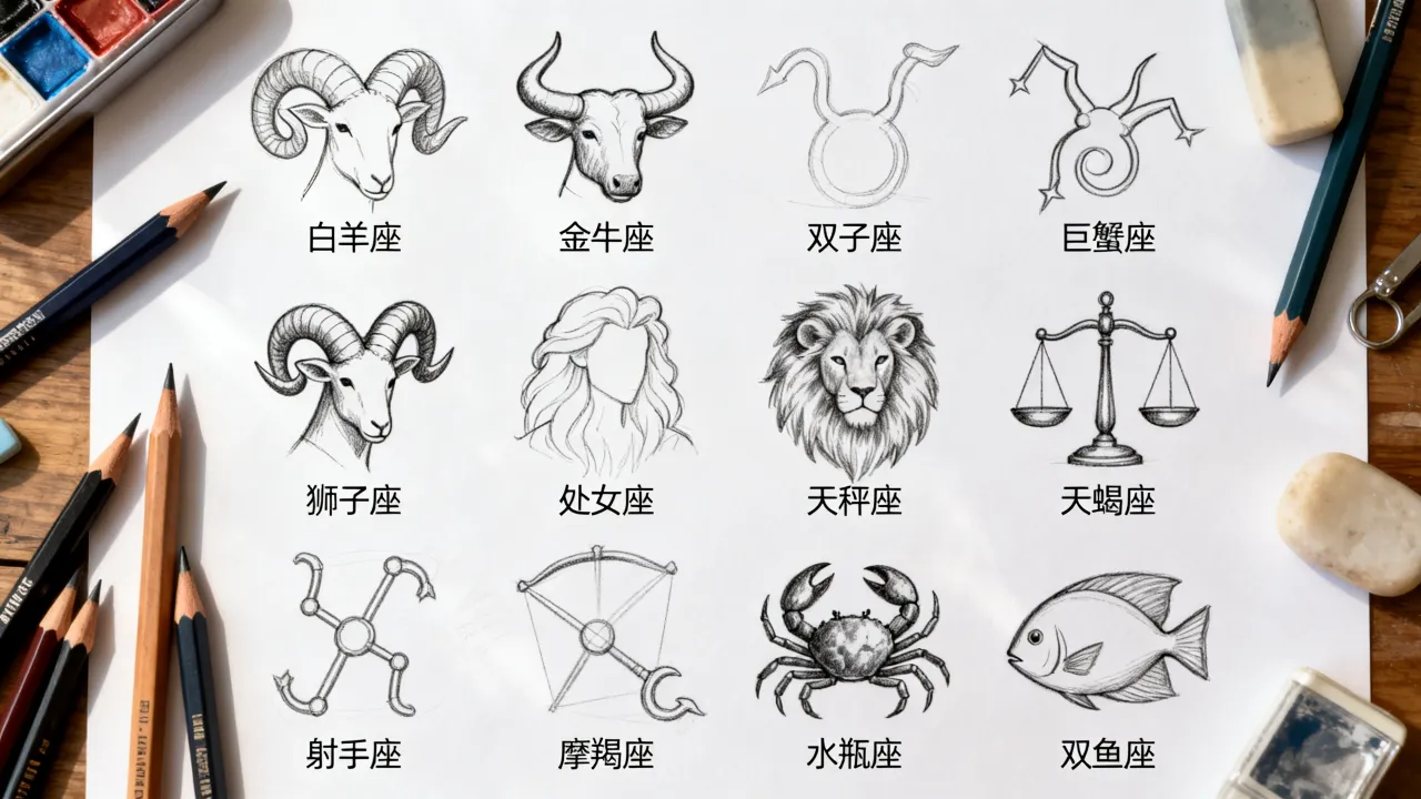 十二星座怎么画简单?十二星座大全画画教程 十二星座怎么画简单?十二星座大全画画教程