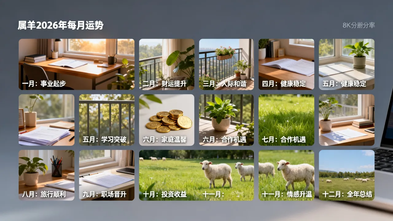 属羊2026年每个月运势如何,全年运势及每月运势怎样 属羊2026年每个月运势如何,全年运势及每月运势怎样