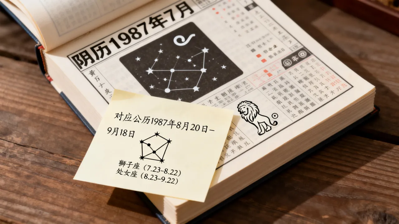 阴历1987年7月是什么星座?具体对应公历几月几日 阴历1987年7月是什么星座?具体对应公历几月几日