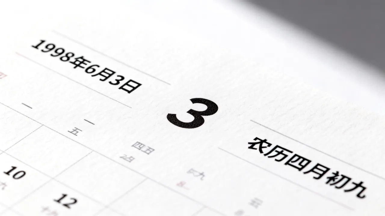 98年6月3日阴历是几月几号，农历阳历转换查询