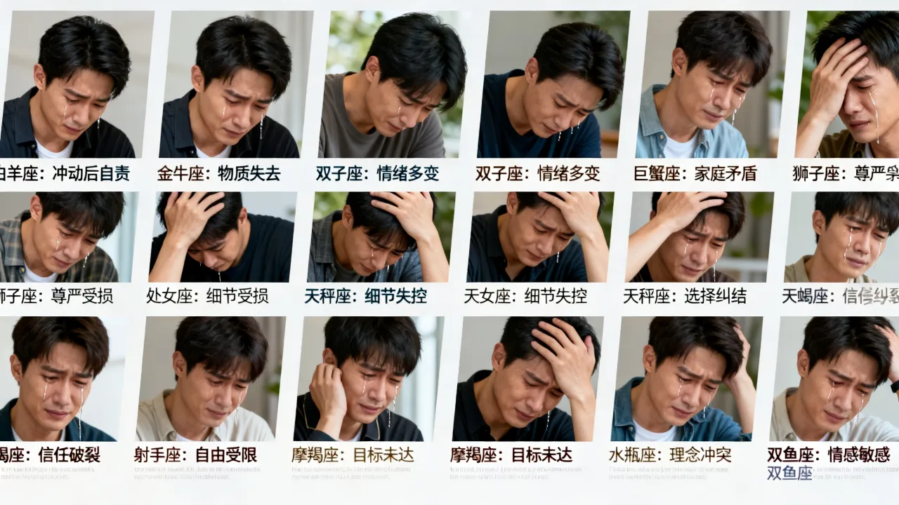 十二星座男哭代表什么?十二星座男哭的原因是什么 十二星座男哭代表什么?十二星座男哭的原因是什么