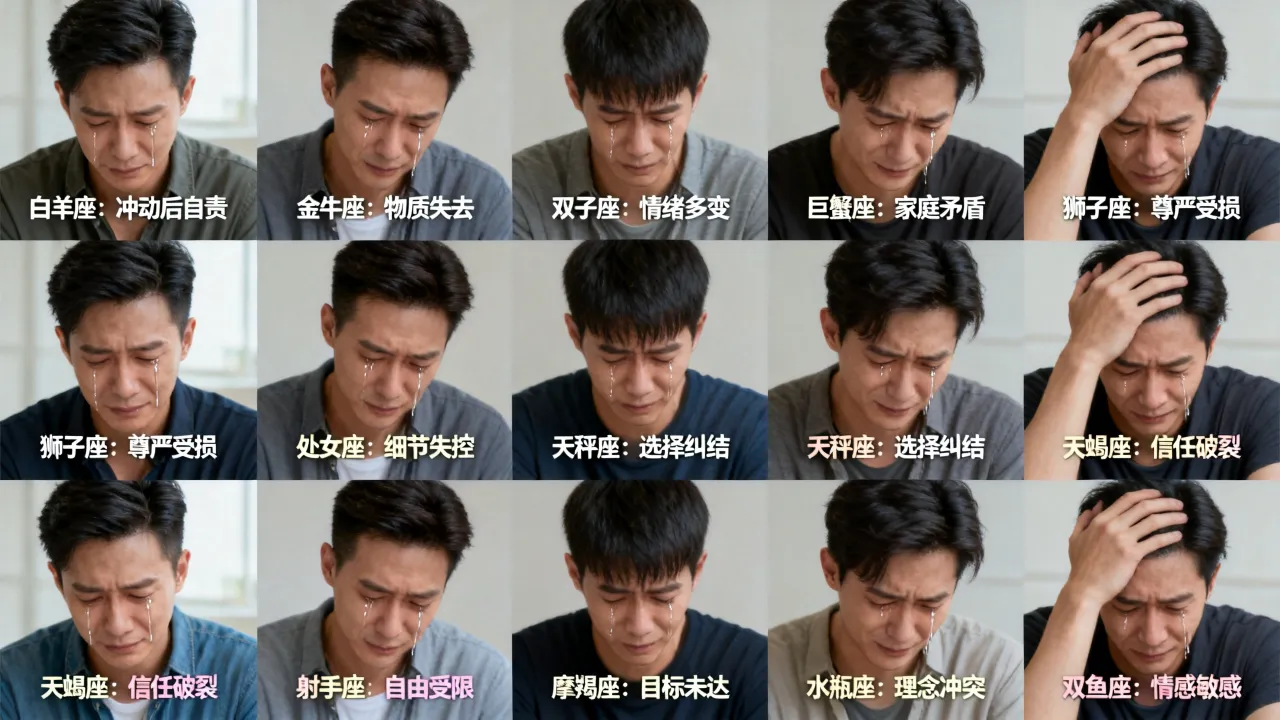 十二星座男哭代表什么？十二星座男哭的原因是什么