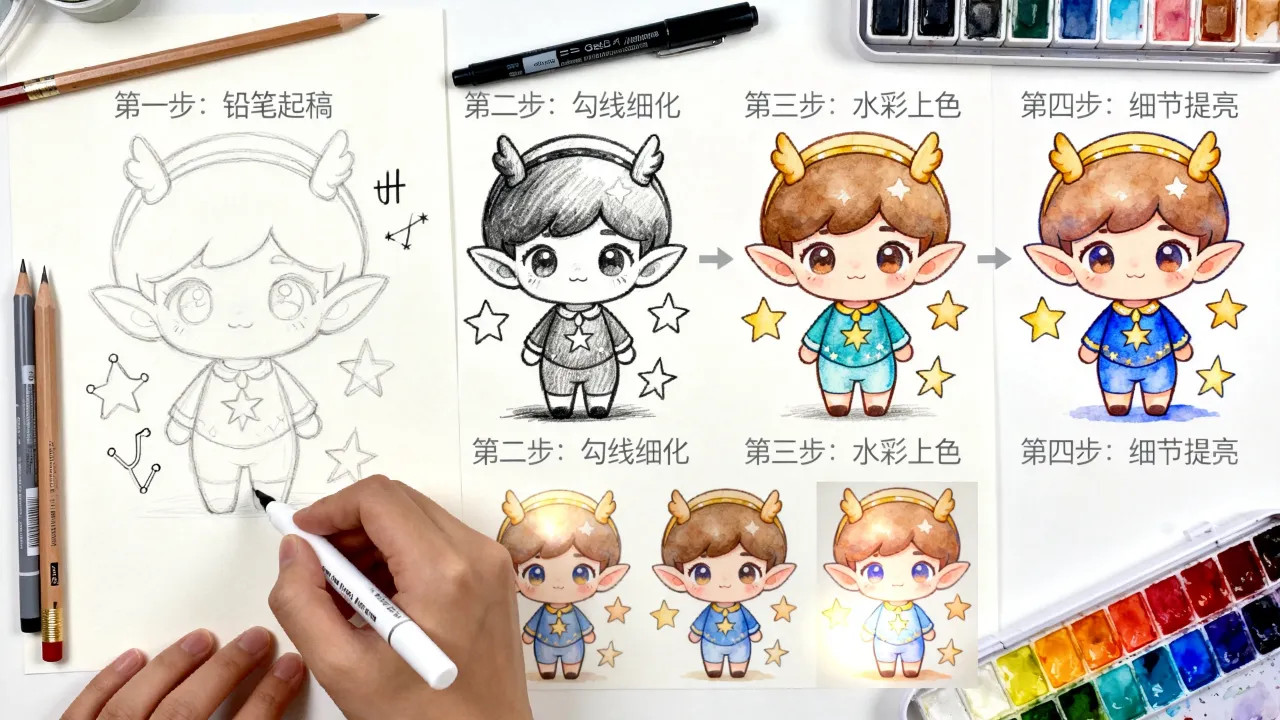 手绘十二星座q版人物怎么画?十二星座q版人物手绘步骤有哪些 手绘十二星座q版人物怎么画?十二星座q版人物手绘步骤有哪些