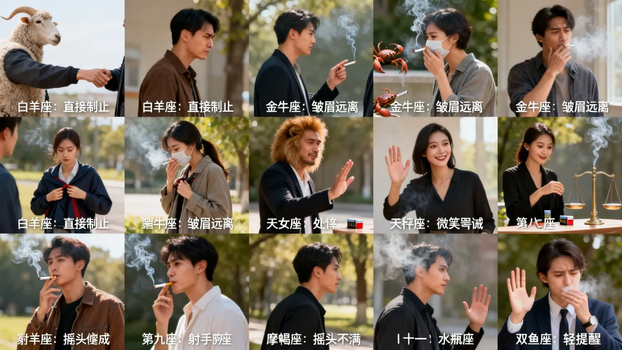 十二星座面对抽烟各有何反应?哪个星座最反感? 十二星座面对抽烟各有何反应?哪个星座最反感?