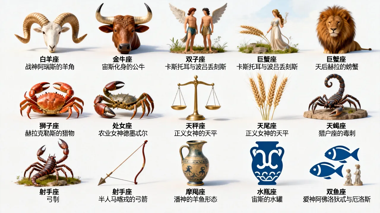 十二星座的神话由来有哪些,星座神话故事大全? 十二星座的神话由来有哪些,星座神话故事大全?