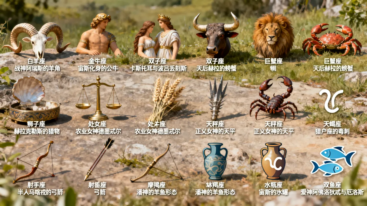 十二星座的神话由来有哪些,星座神话故事大全? 十二星座的神话由来有哪些,星座神话故事大全?