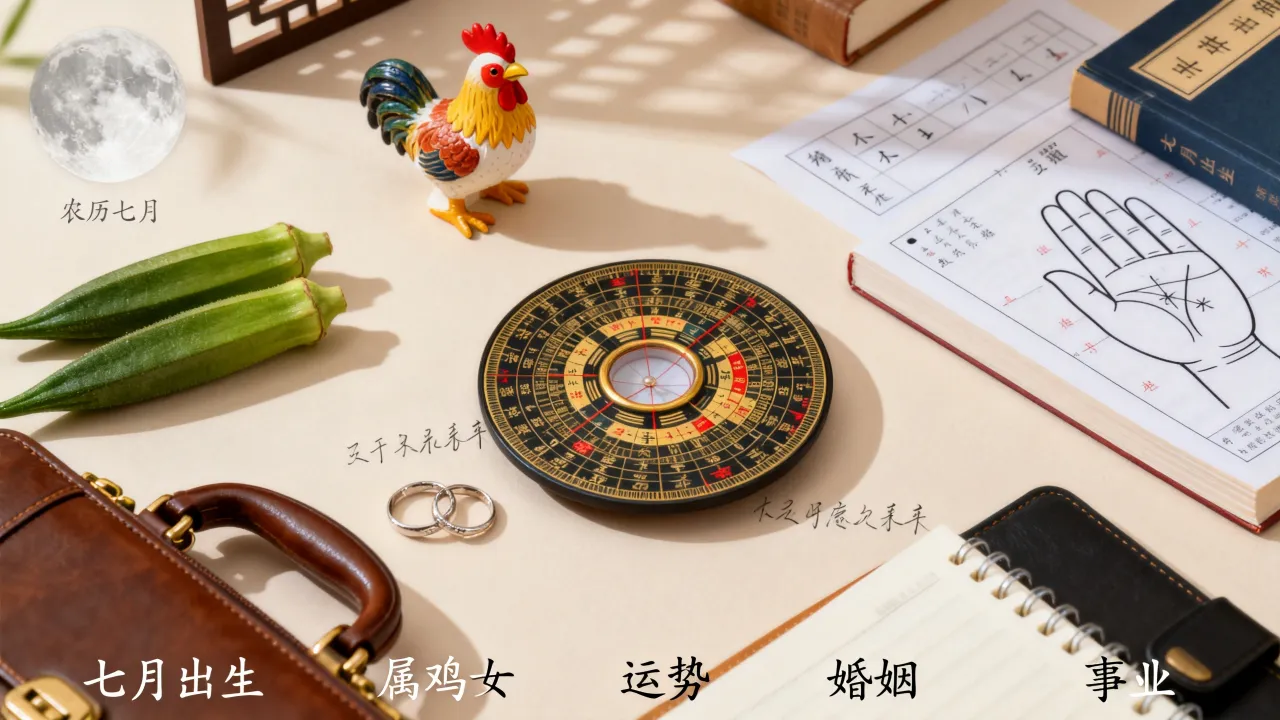 属鸡女农历七月出生好不好，命理运势及婚姻事业怎么样？