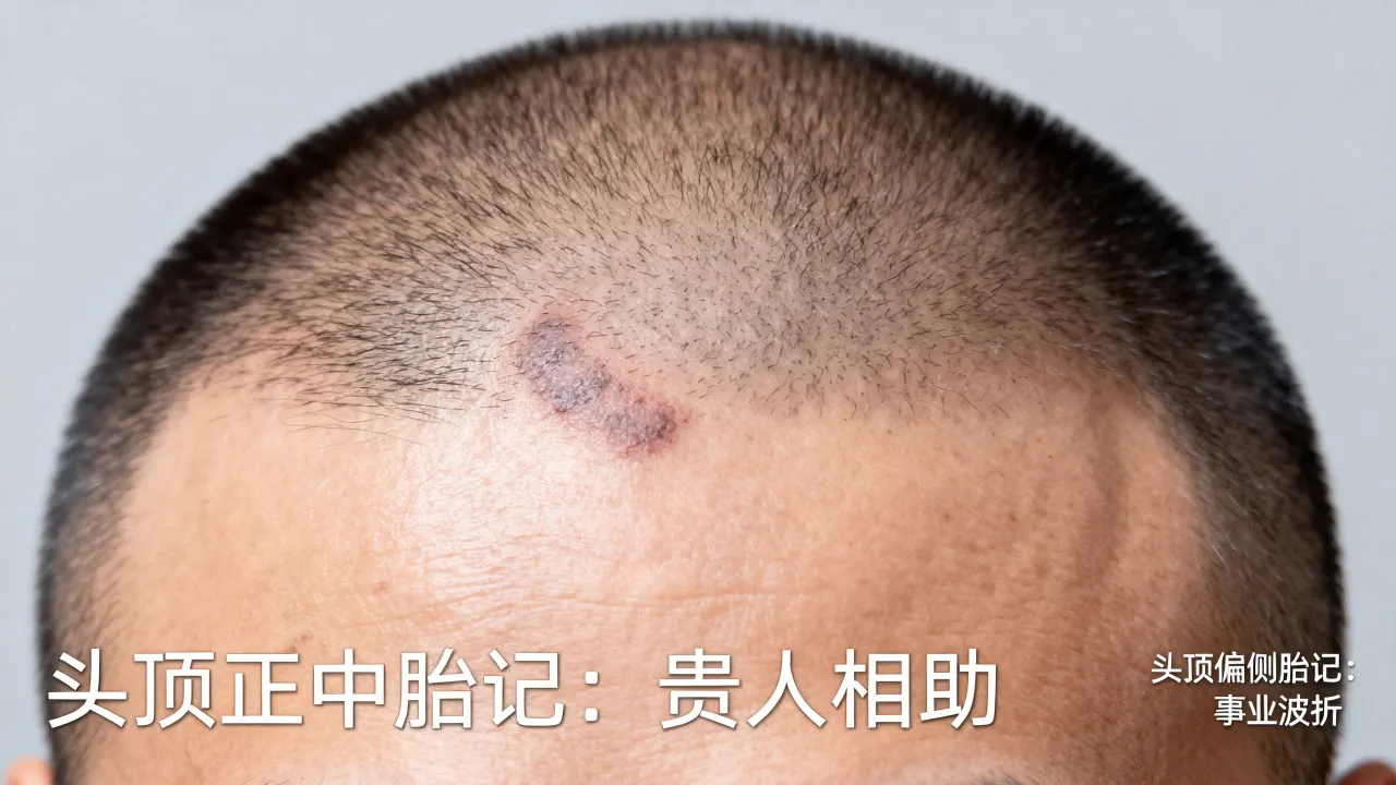 头顶胎记命运图解准不准，头顶胎记代表什么命运吉凶？