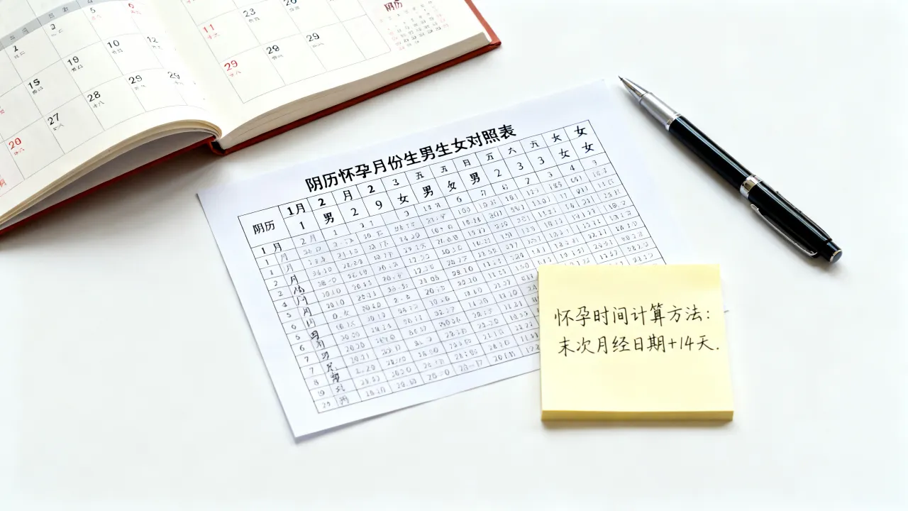 阴历怀孕时间怎么算最准，阴历怀孕月份生男生女对照表