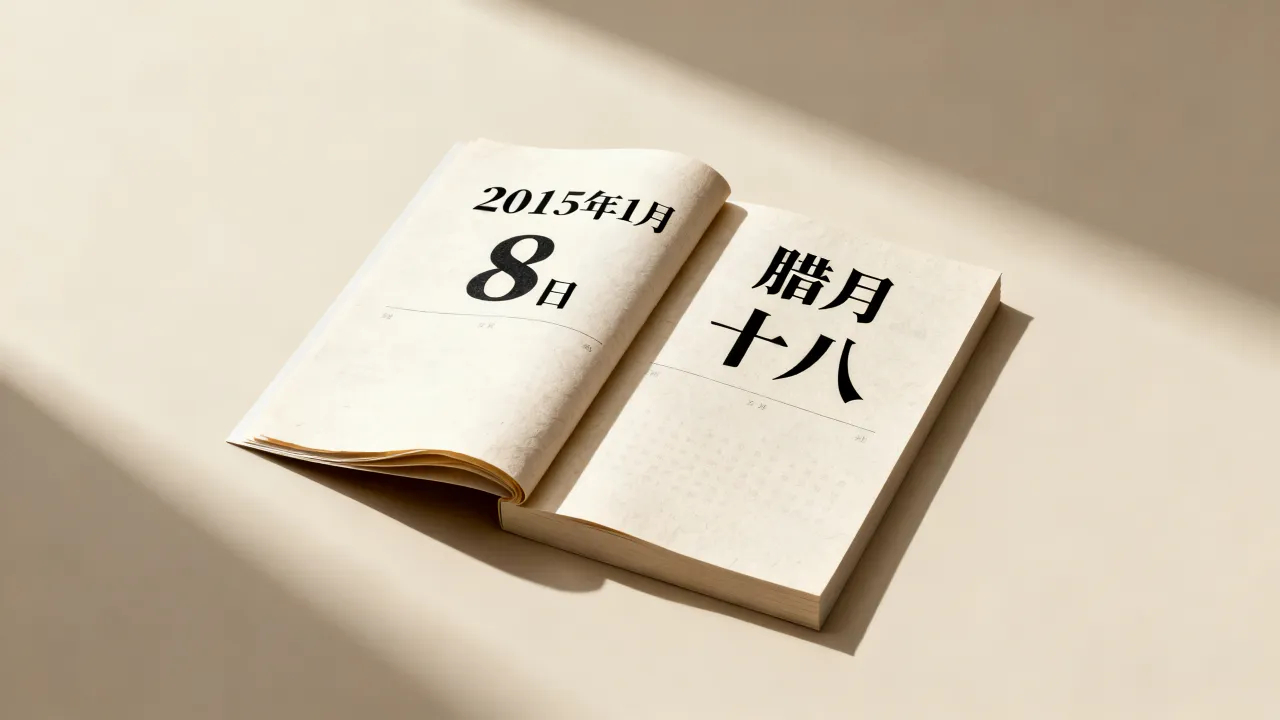 2015年1月8日阴历是几月几号，农历腊月十八对应公历哪天？