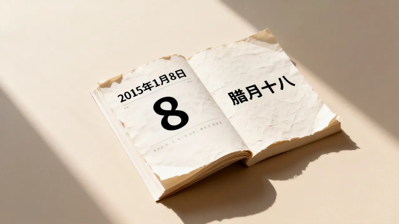 2015年1月8日阴历是几月几号，农历腊月十八对应公历哪天？