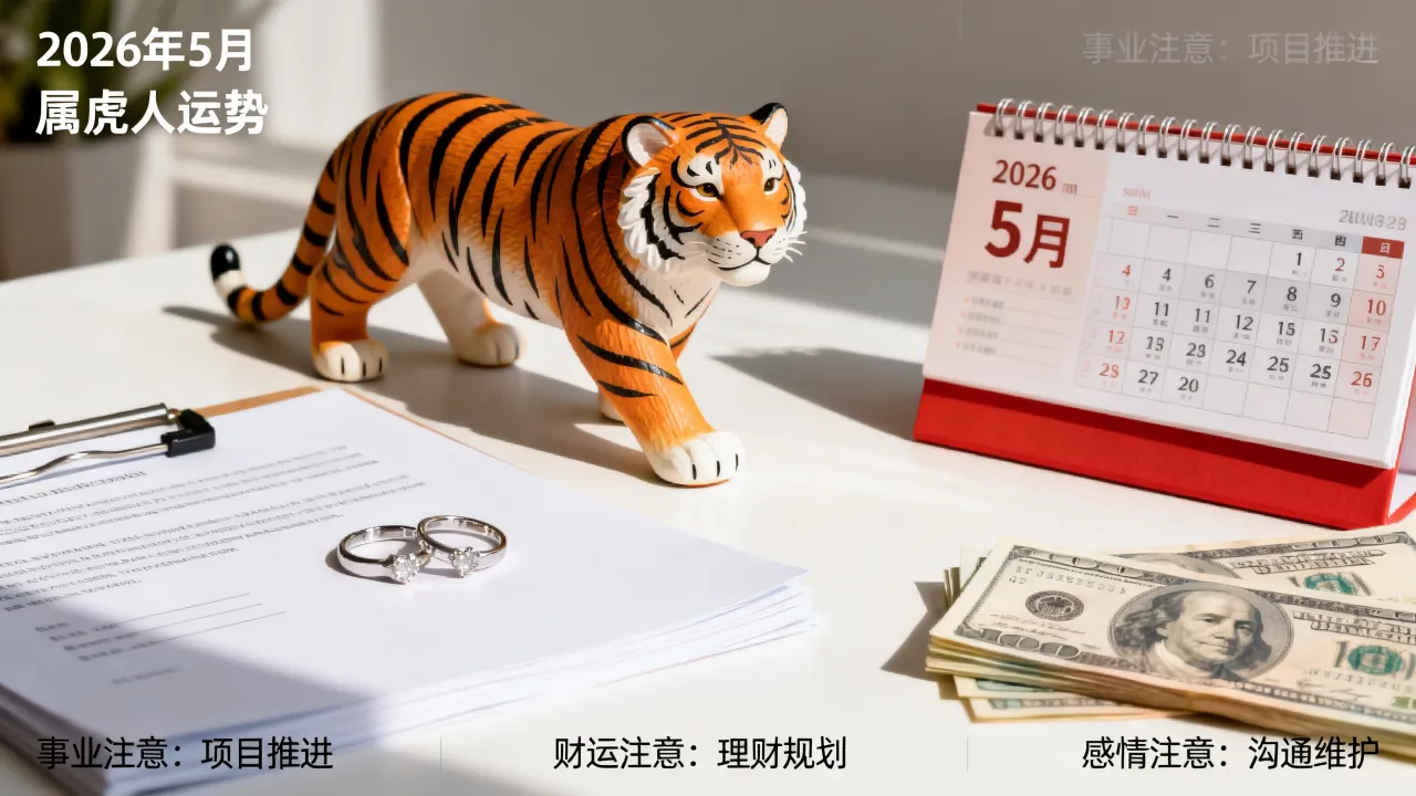 2026年5月属虎人运势如何,事业财运和感情需要注意什么? 2026年5月属虎人运势如何,事业财运和感情需要注意什么?