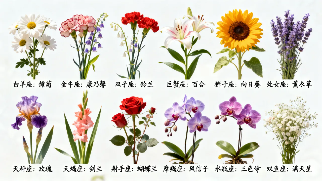 十二星座的幸运花分别是什么,怎么查最全? 十二星座的幸运花分别是什么,怎么查最全?