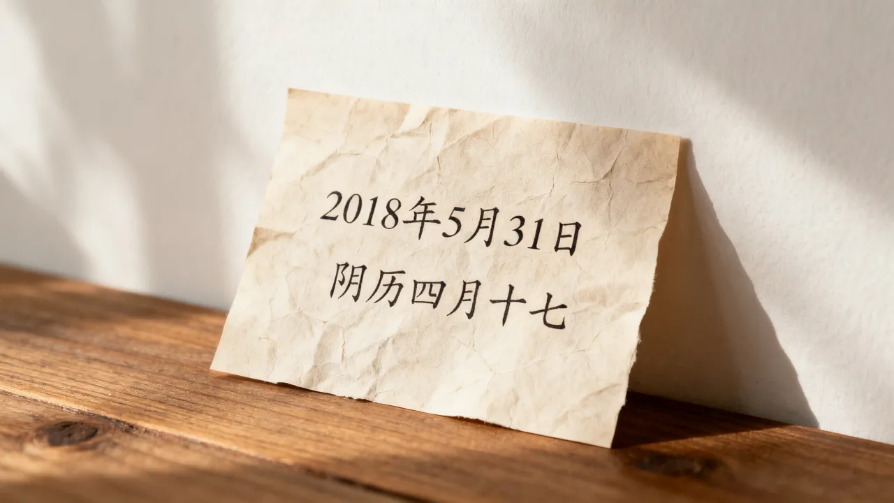 2018年5月31日阴历是多少？阳历对应几月几号