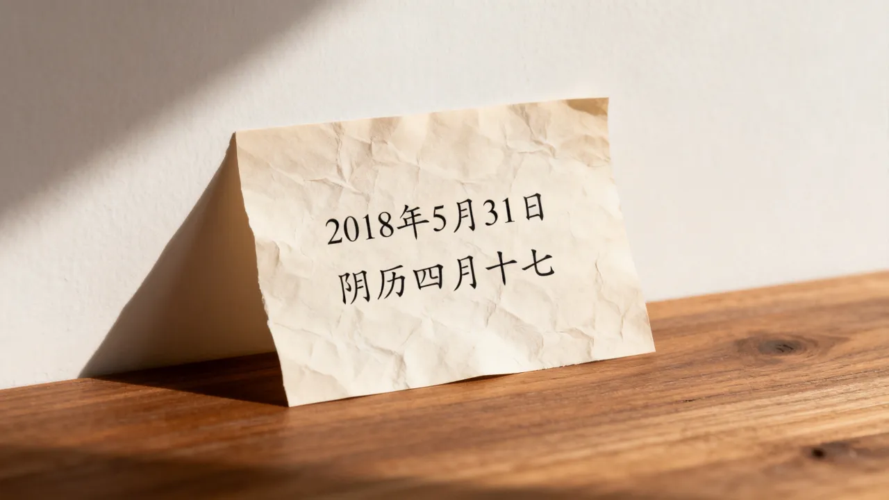 2018年5月31日阴历是多少？阳历对应几月几号