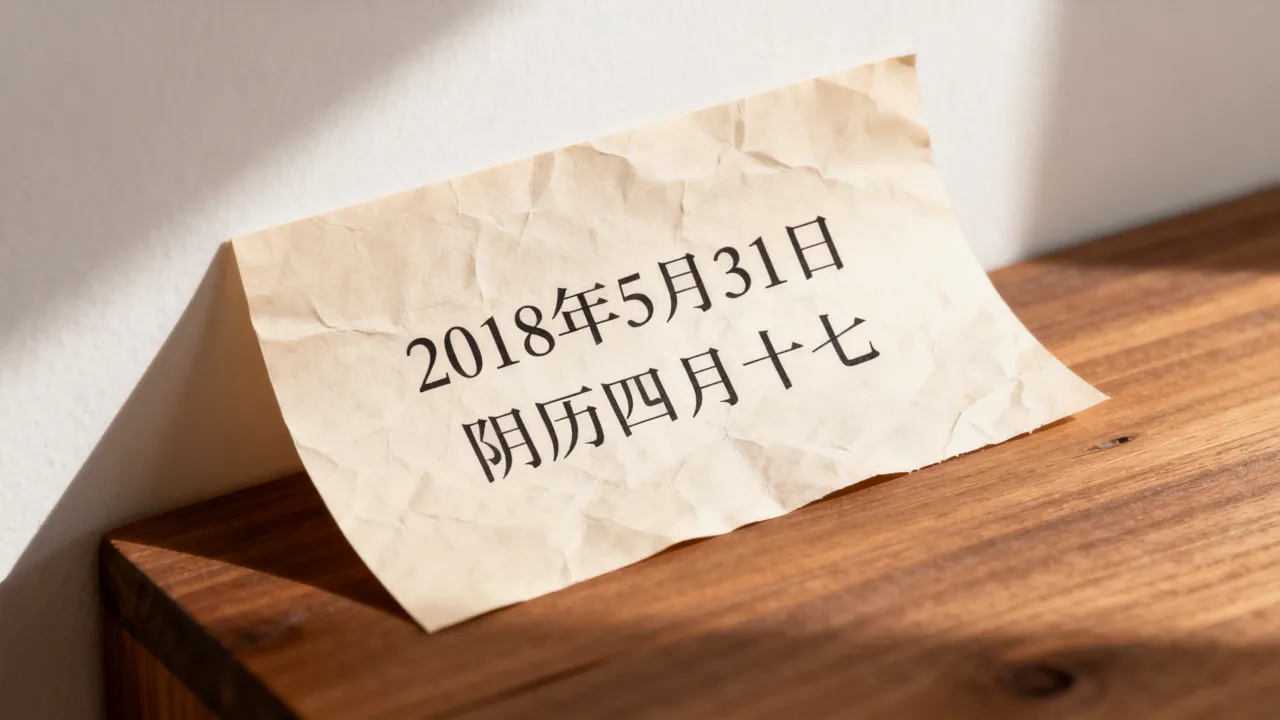 2018年5月31日阴历是多少？阳历对应几月几号