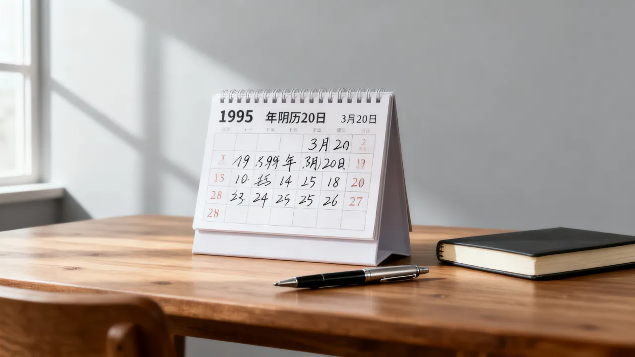 1995年阴历20是几号,阴历20日对应公历哪天? 1995年阴历20是几号,阴历20日对应公历哪天?