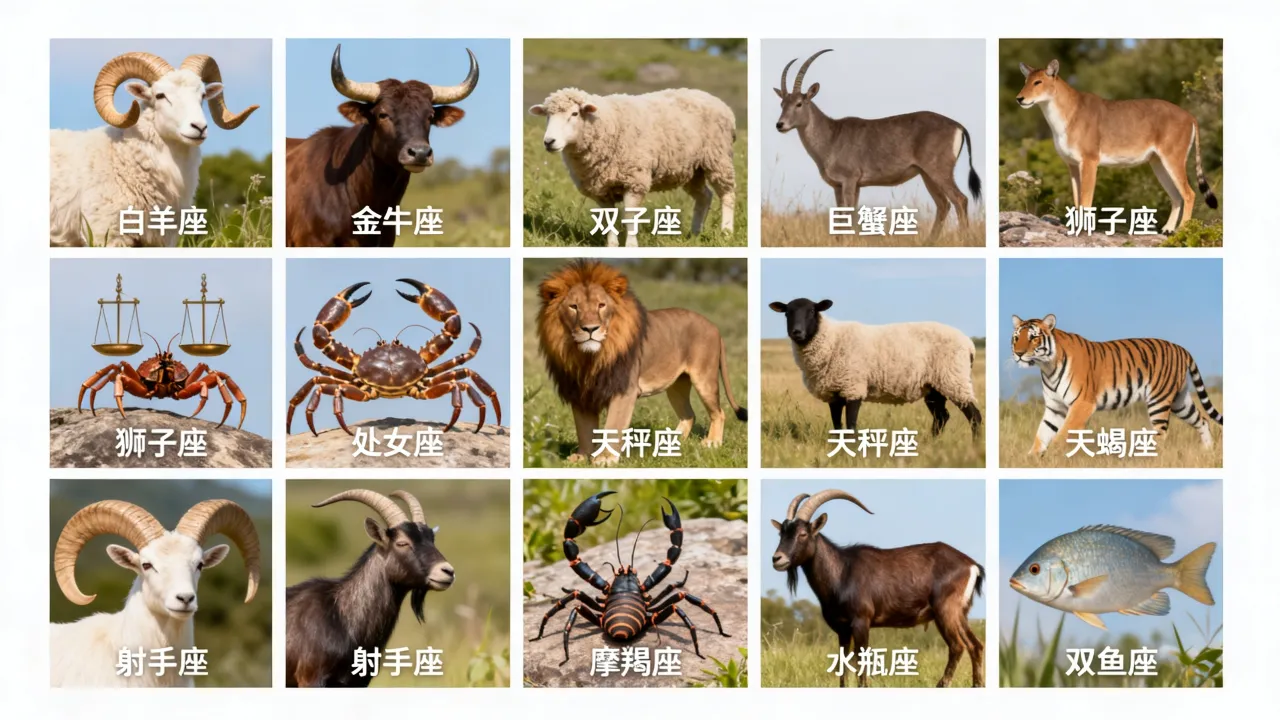十二星座动物图片大全，十二星座对应的动物分别是什么？