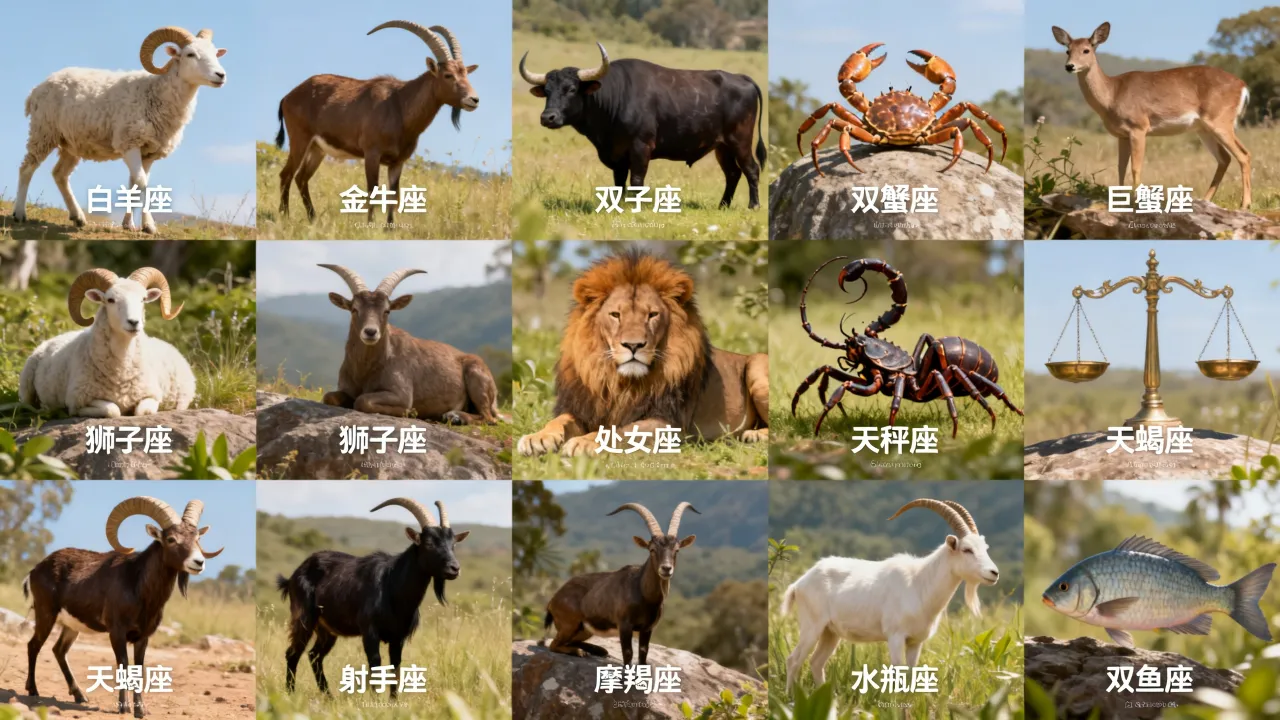 十二星座动物图片大全,十二星座对应的动物分别是什么? 十二星座动物图片大全,十二星座对应的动物分别是什么?