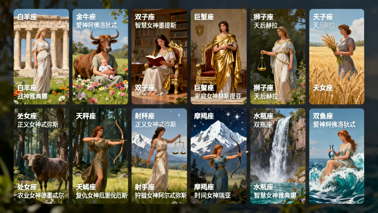 十二星座女神分别是谁,你知道十二星座对应的女神有哪些吗? 十二星座女神分别是谁,你知道十二星座对应的女神有哪些吗?