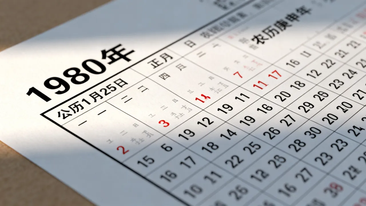 1980年阴历日历表查询,农历与公历对照表怎么看? 1980年阴历日历表查询,农历与公历对照表怎么看?