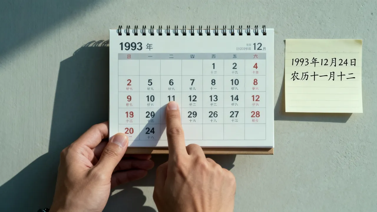 1993年12月24日农历是几月几号，阴历生日查询