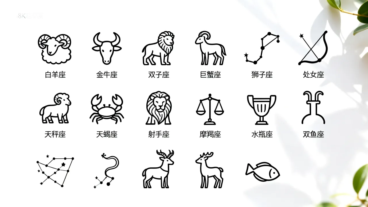 十二星座怎么画？简单好看的十二星座简笔画大全