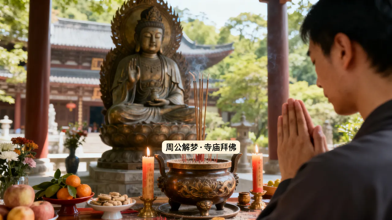 原版周公解梦进寺庙拜佛是什么意思，梦见进寺庙拜佛预示什么吉凶？