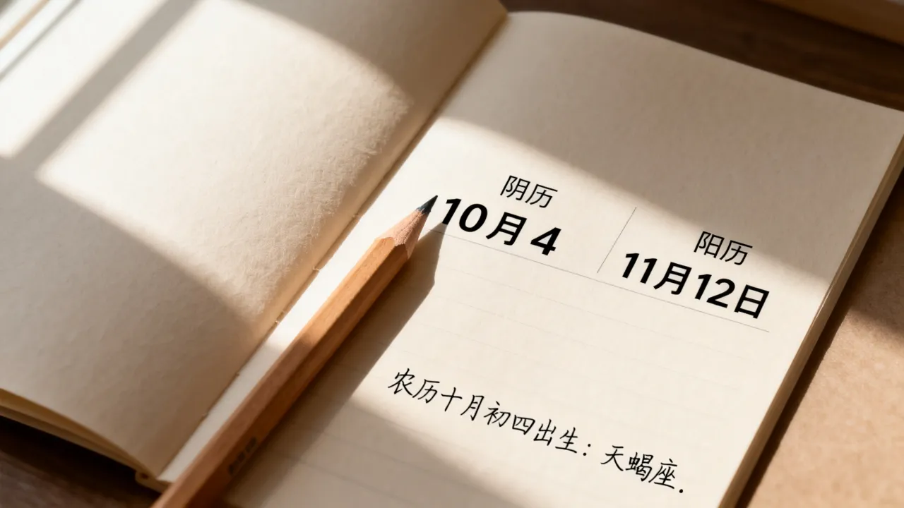 阴历10月4是阳历几月几号,农历十月初四出生是什么星座 阴历10月4是阳历几月几号,农历十月初四出生是什么星座