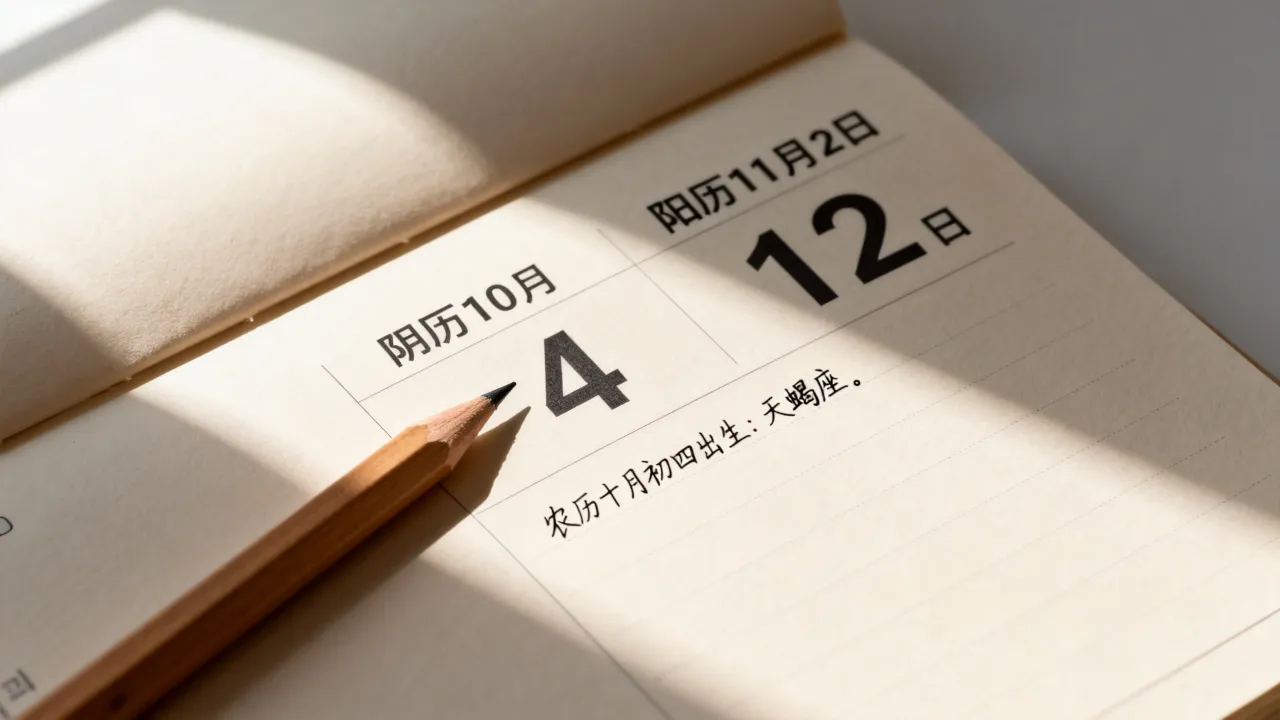 阴历10月4是阳历几月几号,农历十月初四出生是什么星座 阴历10月4是阳历几月几号,农历十月初四出生是什么星座